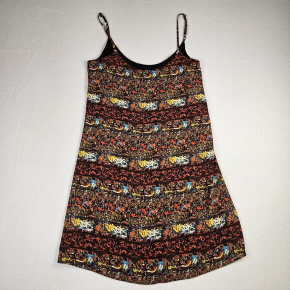Sam Edelman Slip Dress Graffiti Print Mini Summer Colorful Party Casual Womens M - Picture 12 of 12